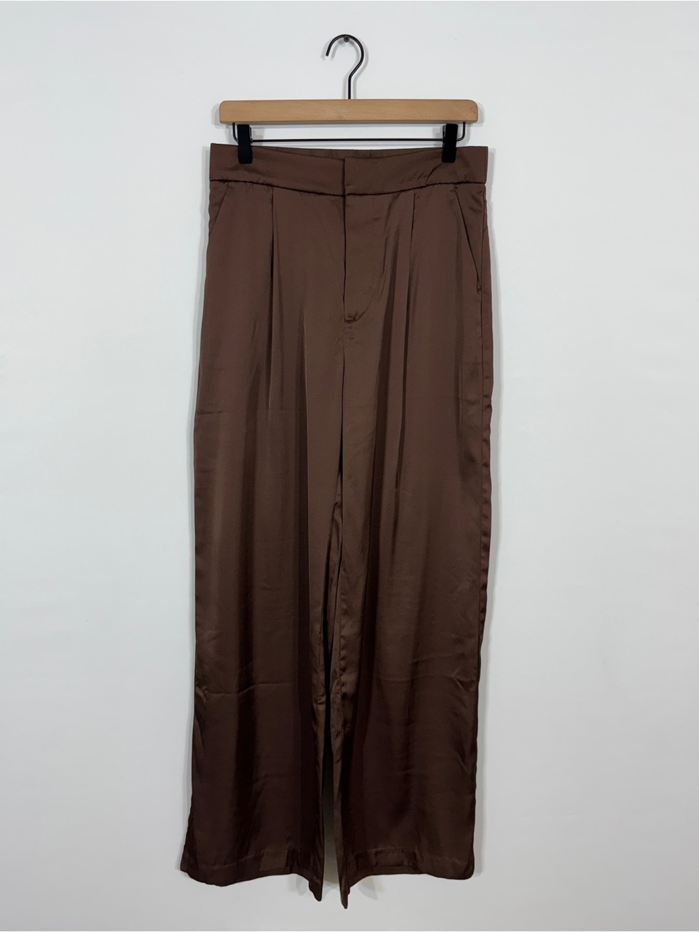 WP141 {Abercrombie} Brown Satin High Rise Wide Leg Dress Pants